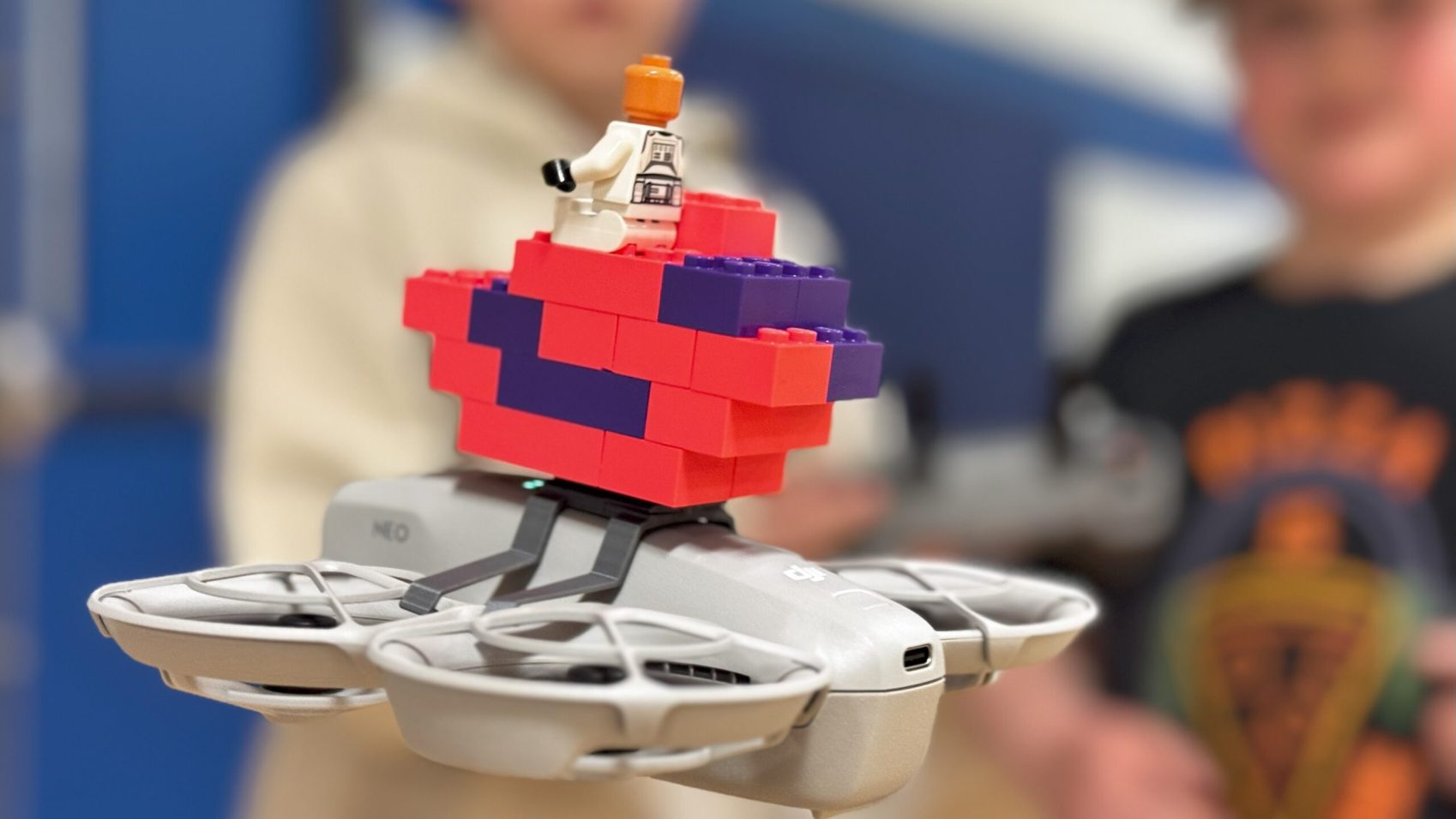 Drone Camp – Lego on Drone Closeup Drone Camp - Lego on Drone Closeup